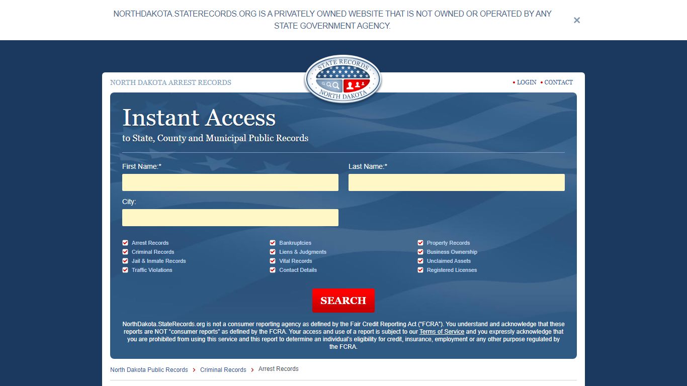 North Dakota Arrest Records Online | StateRecords.org